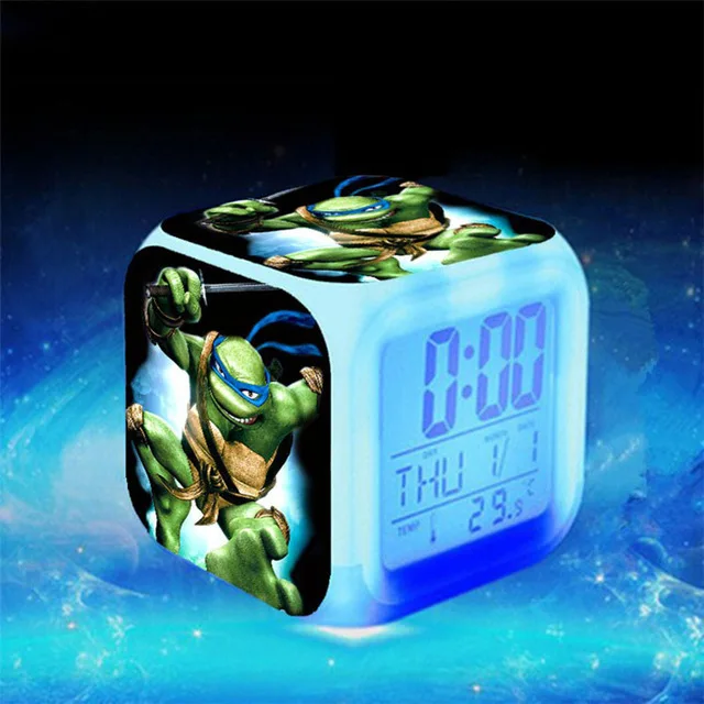 8*8*8cm Plastic Toy Movie Teenage Mutant Ninja Turtles Watch Clocks LED