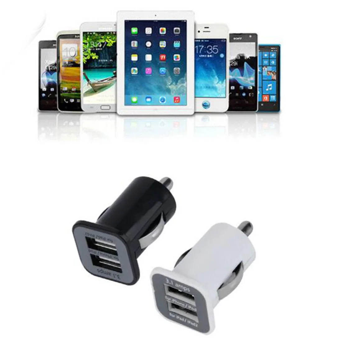 Etmakit جديد 12 V/24 V مايكرو السيارات سيارة العالمي 2 ميناء USB سيارة مهايئ شاحن/السيجار المقبس ل فون باد بود 3.1A