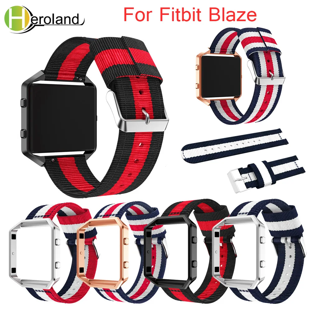 Ремешок для часов Fitbit Blaze 23 мм тонкий тканый нейлоновый спортивный браслет + чехол