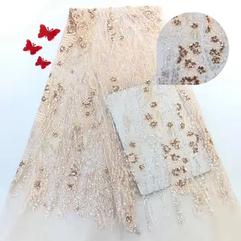 

nice looking feather embroidery tulle mesh lace fabric Cyndi-6.503 with good quality for party dress