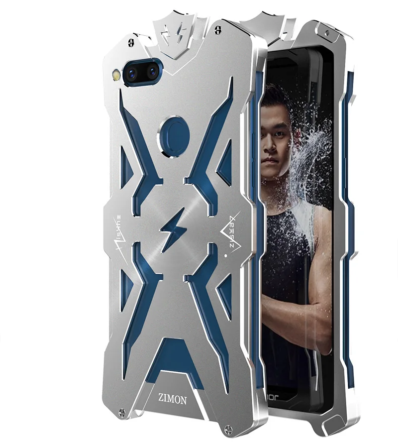 Ударопрочный чехол Zimon из тяжелого металла для Honor 7X Play Алюминиевый