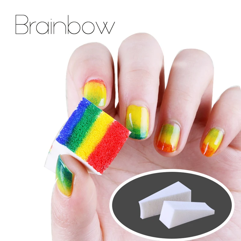 

Brainbow 16pcs Gradient Nails Soft Sponge Color Fade Natural Magic Simple Creative Nail Manicure DIY Salon Nail Art Beauty Tools