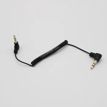 

10pcs Aux Cable 3.5mm Male 3 Pole Right Angled To 3.5mm Male Angle Extension Audio Coiled Spiral For iPod mp3 Car 60cm