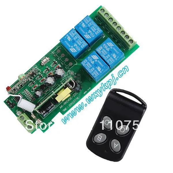 

Best Price AC 85V~250V RF 4 CH Wide Voltage Multi-Function Wireless Remote Control & Receiver 315MHZ/ 433MHZ