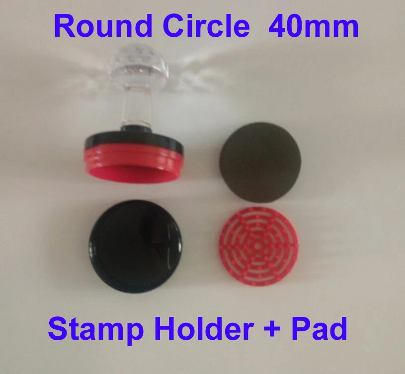 

5Pcs 40mm Diameter Round Circle Stamp Shell Holder +Rubber Pad Photosensitive Portrait Flash Selfinking Stamping Making Seal