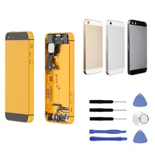 Replacement For iPhone 5s Full Complete Housing Back Cover Battery Door Cover Middle Frame Assembly with Free Tools