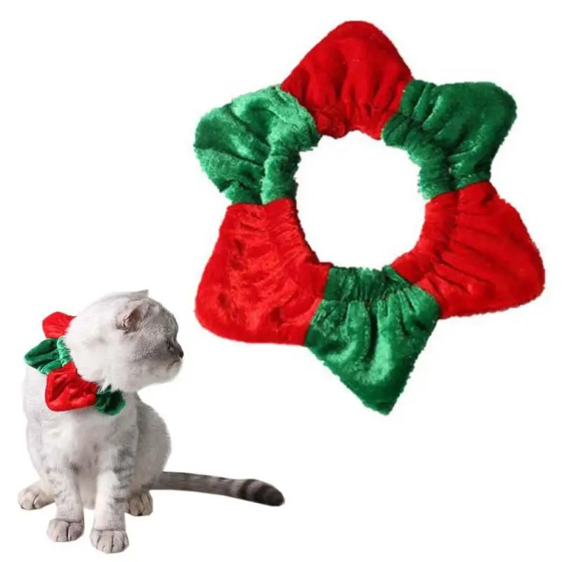Neck Red&Green Stitching Neck Guard Ring Dog Christmas Pet Dog Circle