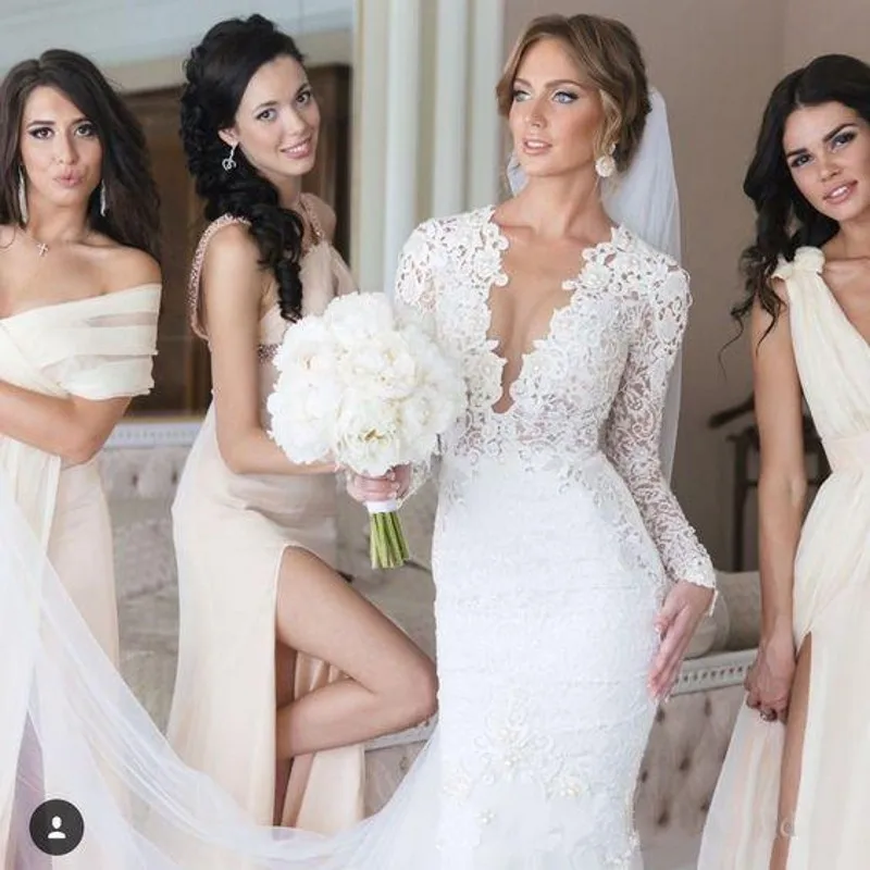 2019-sheer-v-neck-lace-mermaid-wedding-dresses (1)_conew1