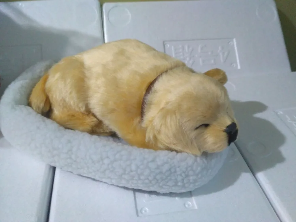 30x20x8cm barking sounds Golden Retriever dog model,polyethylene&furs