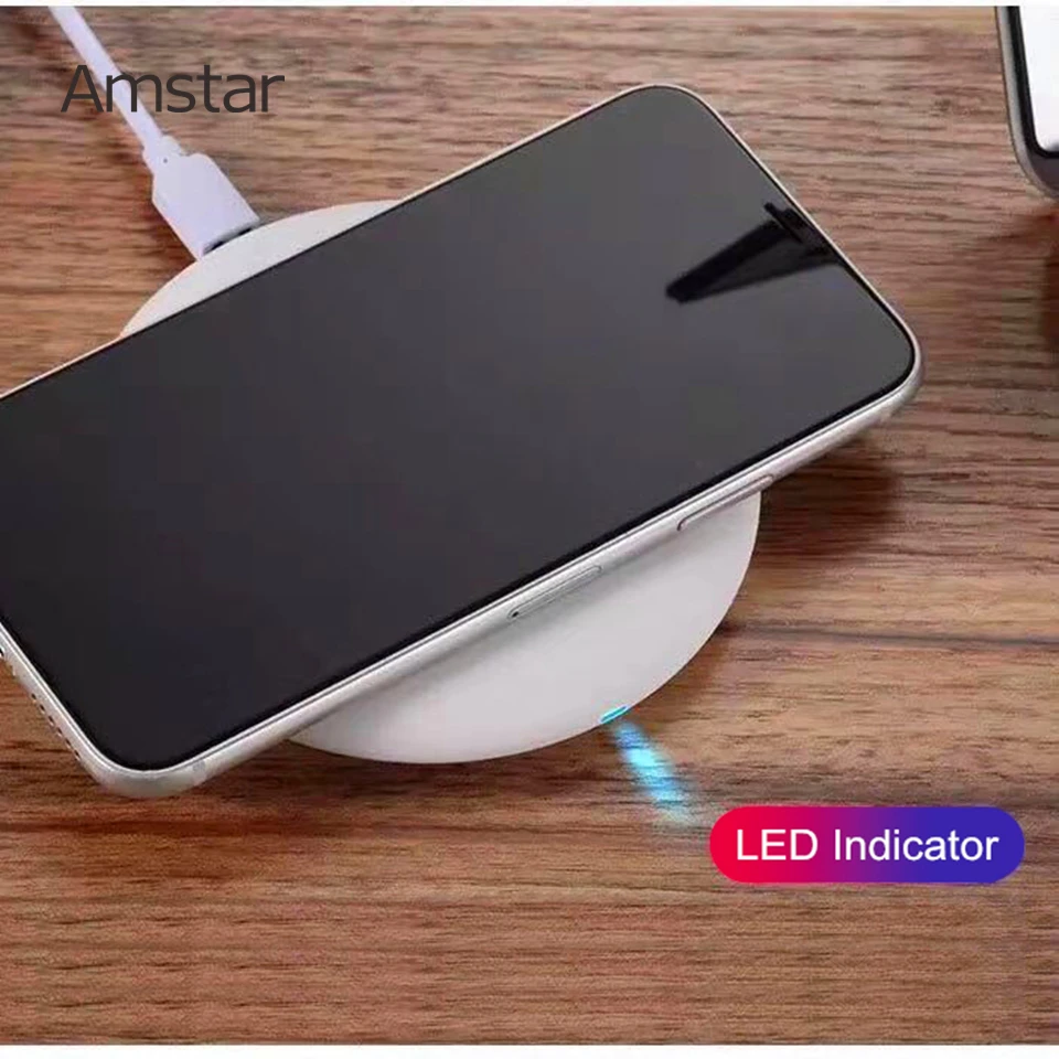 Amstar 10 Вт Qi Беспроводное зарядное устройство для iPhone XS Max XR X 8 Plus быстрая USB