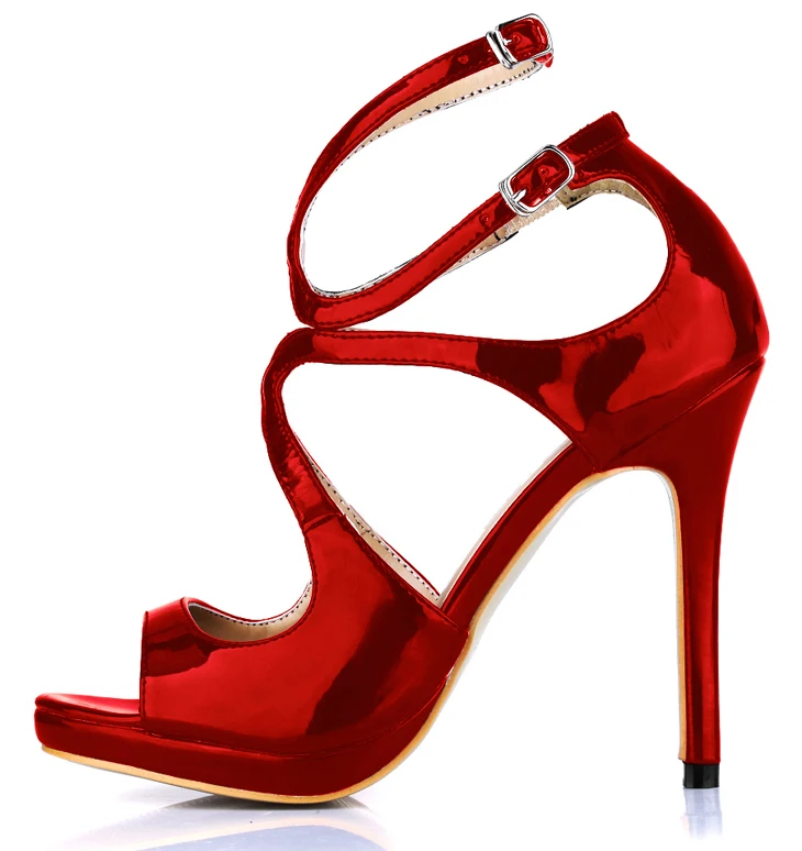 Boldees/Необычные бордовые лакированные Leater ThinHeelSandals кожаные сандалии с двойной