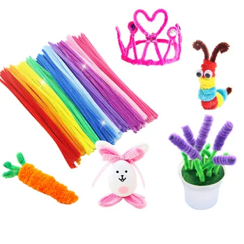 

New 100PCS Chenille Sticks For Craft Children Kid Pipe Cleaner Stems Craft Creative fun Games Cocktail Bar Diy Handmade Material