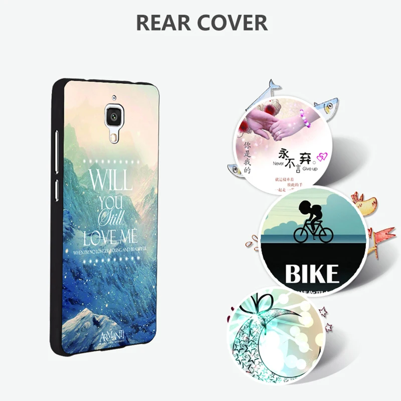 Xiaomi Mi4 Case Original Cover for Xiaomi Mi4 Case Cover Skin Wolf Fish Skull Mi4 Fundas 100% 2