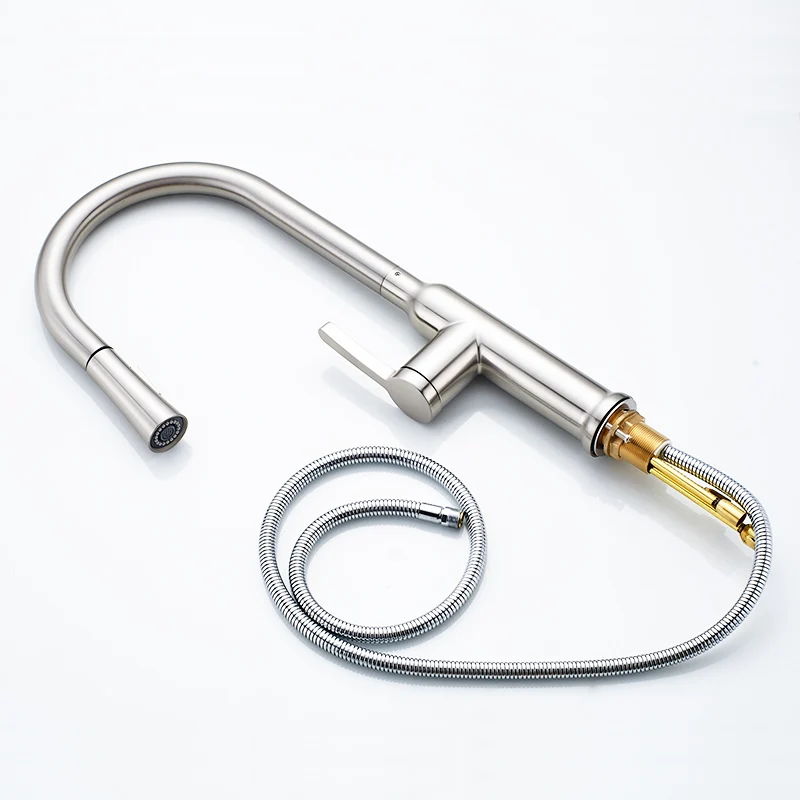 Fapully Pull Out Kitchen Faucet Polished Brushed Nickel Finish Swivel Sink Kitchen Deck Mounted Pull Down Spray Sink Taps Fapully Pull Out Kitchen Faucet Polished Brushed Nickel Finish Swivel Sink Kitchen Deck Mounted Pull Down Spray Sink Taps