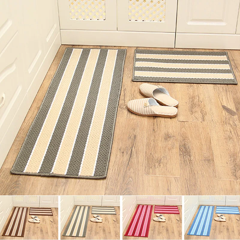 Stripe Balcony Kitchen Mats Carpets absorbent doormat anti skid padin Mat from Home & Garden on