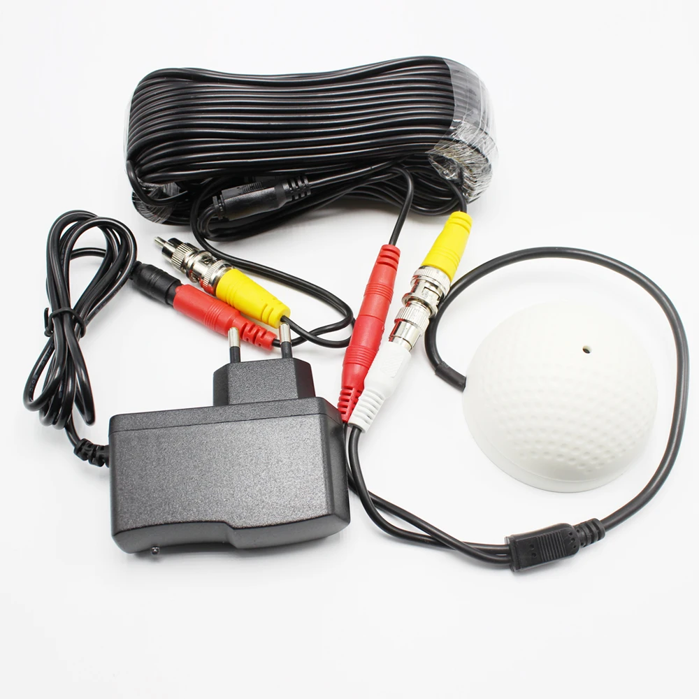  100 Square Meters Mini CCTV Security Surveillance Microphone CCTV Audio Pickup Input DC 2in1 Power  - 32851611512