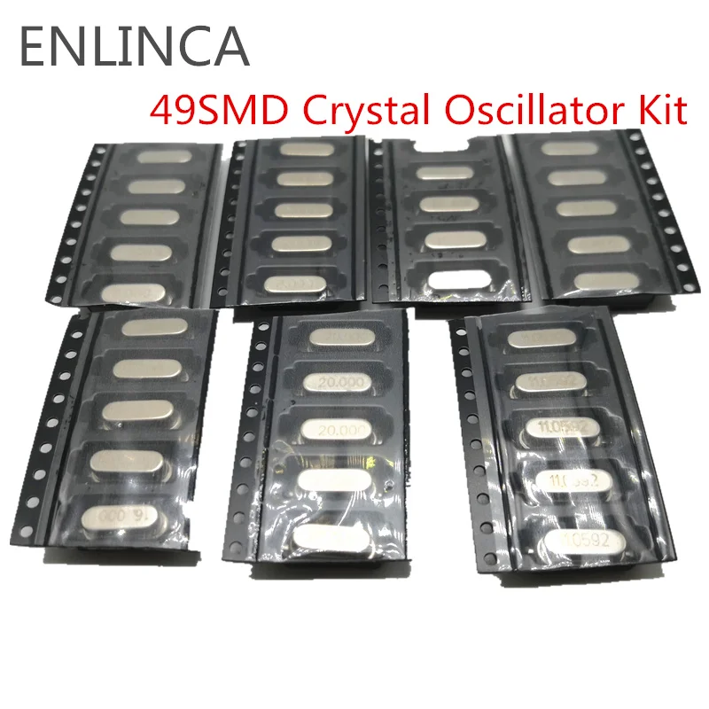 Кристаллический комплект для осциллятора 49S SMD 7 значений 35 шт. набор с