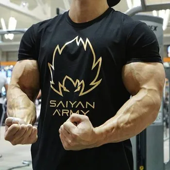 

Men Cotton Brand T-shirt Casual Fashion Printed Black t shirt Gyms Fitness Bodybuilding Workout Tees Tops Male Summer Clothing