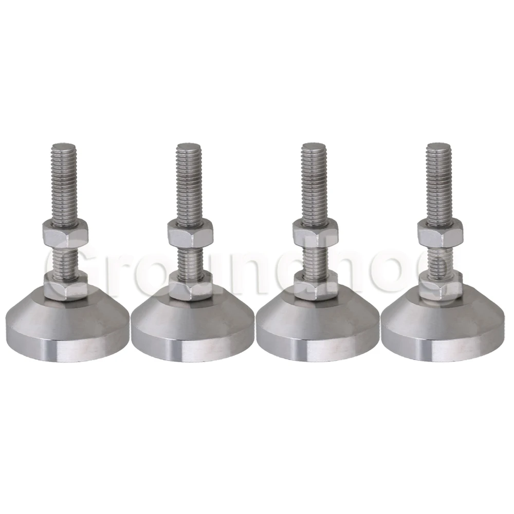 

4pcs/Lot 304 Stainless Dia 50mm Fixed Adjustable Feet Thread M10x50mm for Machine Furniture Feet Pad Max Load 1.5Ton