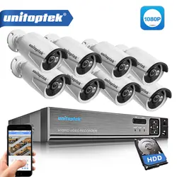 8CH CCTV система 1080P 3 в 1 AHD DVR 8 шт. 2.0MP ИК камера безопасности Открытый IP66 водонепроницаемый AHD-H система наблюдения DIY Kit