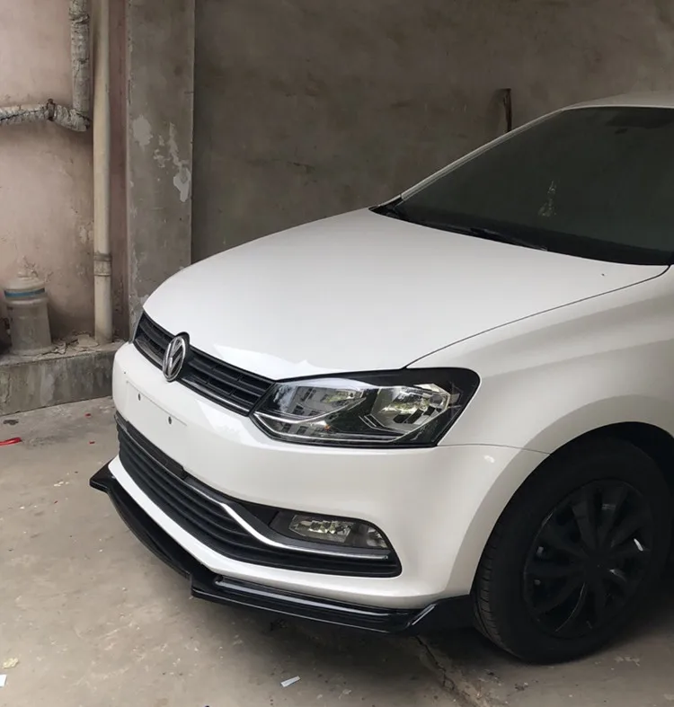 Для- Volkswagen Polo Передний Бампер рассеиватель защитные бамперы Задний Спойлер ABS Материал обвес бампер задняя губка