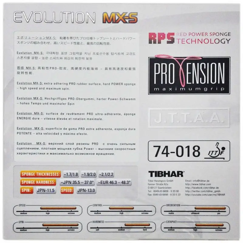 Tibhar Evolution Pro Mx-s/el-s/fx-s ракетки для настольного тенниса резиновая ракетка Спортивная Быстрая атака петля пинг понг резина