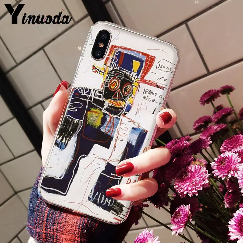 Yinuoda Jean Michel Basquiat Art Graffiti Smart Cover прозрачный мягкий чехол для телефона для iPhone 8 7 6 6S Plus X XS MAX 5 5S SE XR