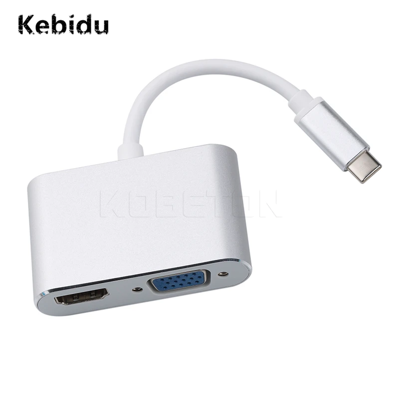 Адаптер Kebidu Type-c к HDMI-совместимый с 4K VGA USB C женский для Mac Pro ChromeBook Xiaomi Huawei Mate 10 Samsung