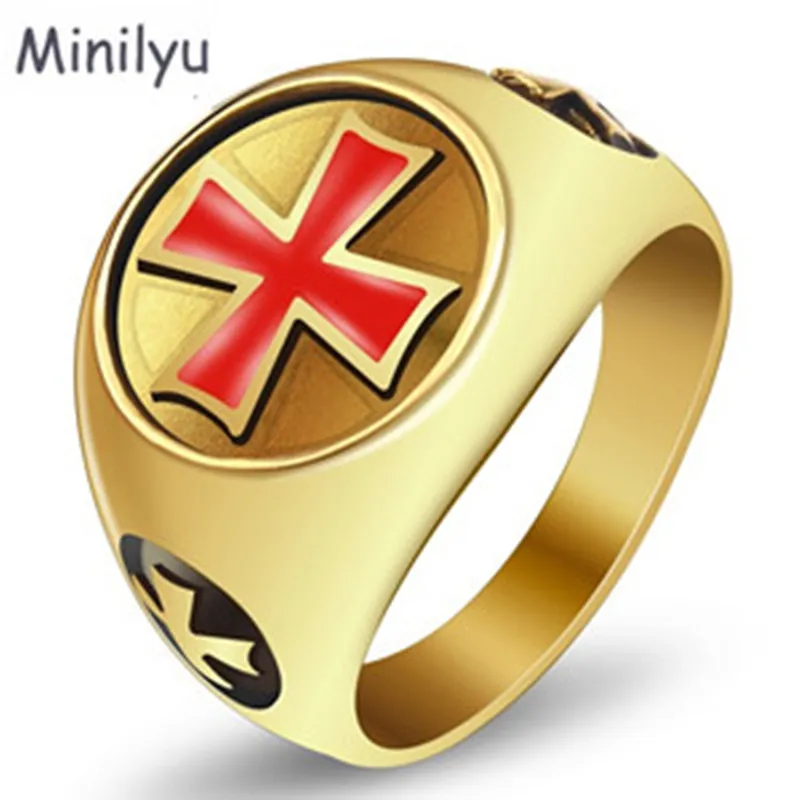 

2017 New Titanium Steel Cross Ring Stainless Steel Rings Western Style Rings Men's Ring