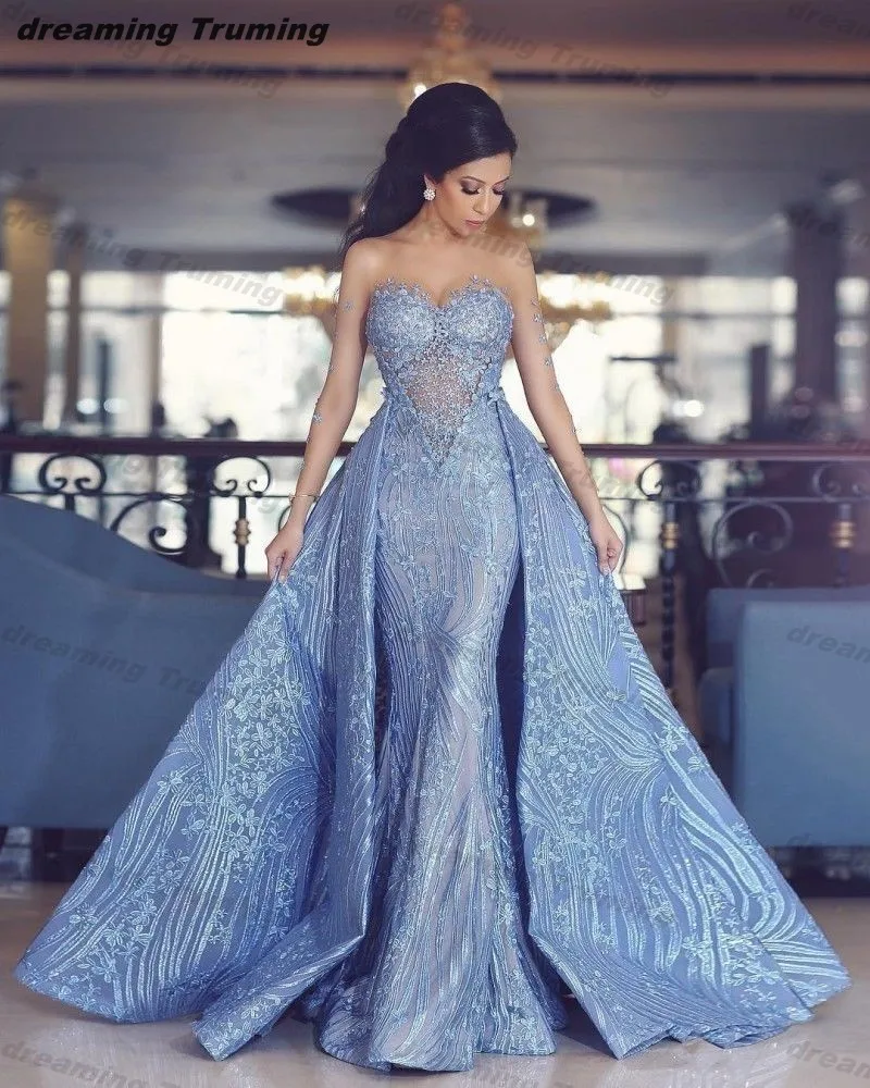 sky blue mermaid dress