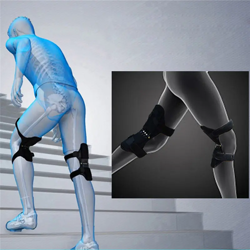 

Pain Relief For Knee Joint Support Knee Pad Breathable Non-slip Lift Power Spring Force Stabilizer Knee booster For Healthy