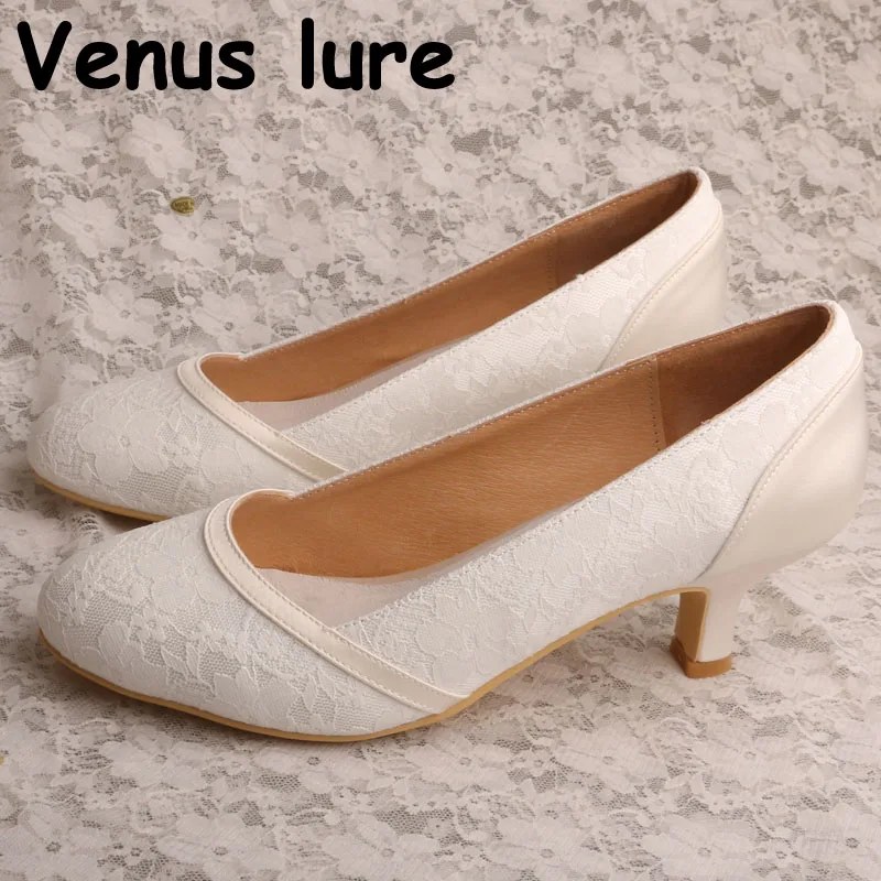 cheap ivory wedding shoes low heel