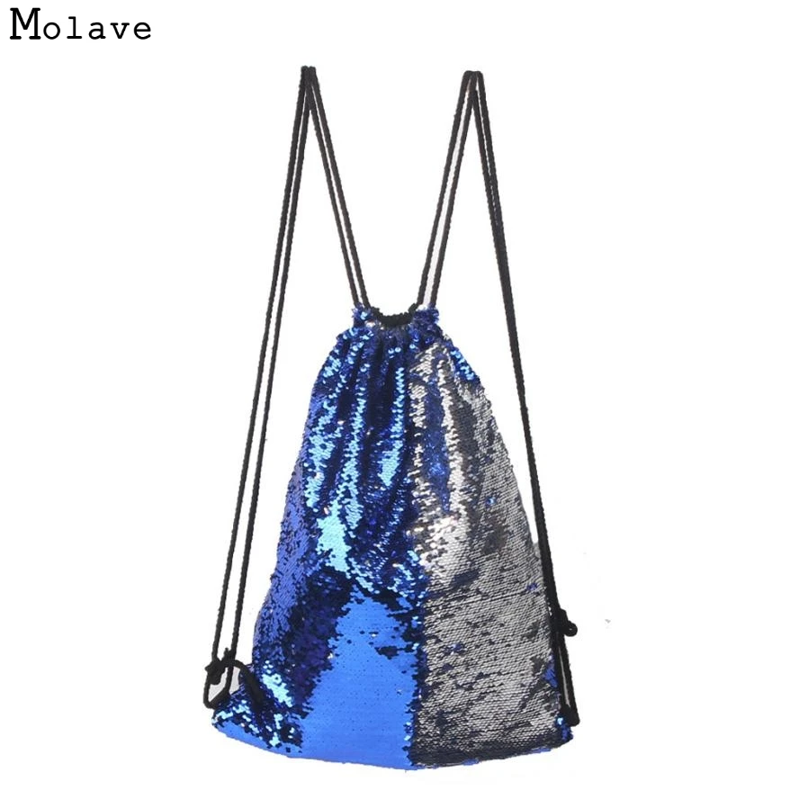

Naivety 2017 Drawstring Bag Sequins Backpack Fashion Casual Double Color Unisex Bags Zipper Pocker 30S7427 drop shipping