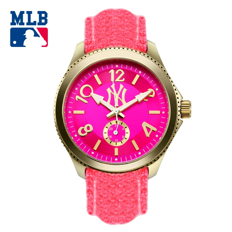 MLB модные спортивные личности фланель ремешки женские часы водонепроницаемые