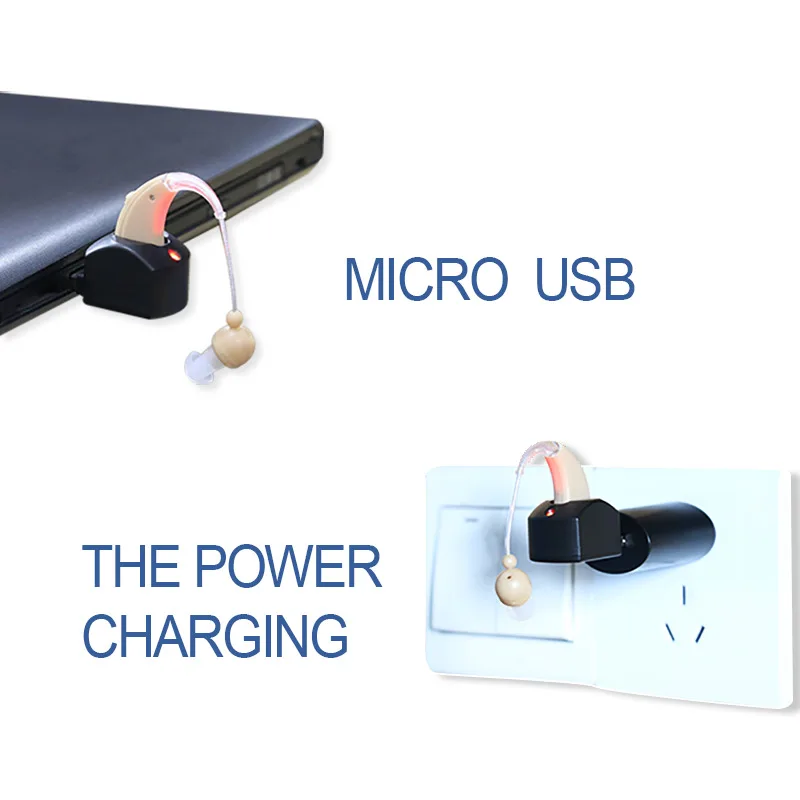 Cofoe BTE Hearing Aid Sound Amplifier Ear Care Tools Rechargeable Adjustable Hearing Aids for The Elderly/Hearing Loss Patient