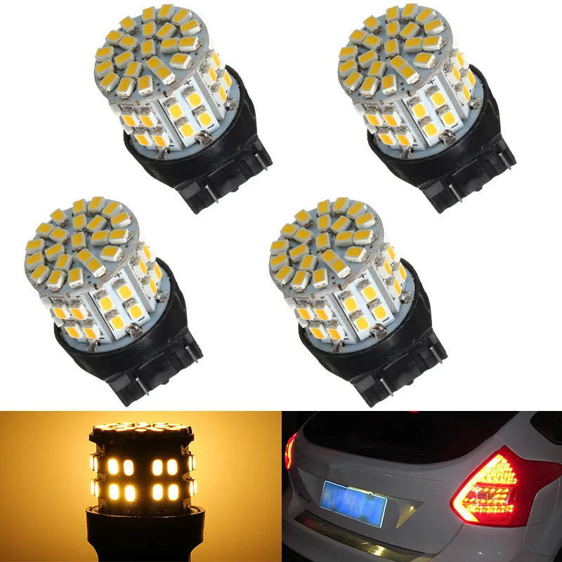 T20 7443 W21/5 W 1206 50SMD Автомобильный светодиодный стоп-сигнал, задний светильник, резервный светильник, Чистый теплый белый DC 12V