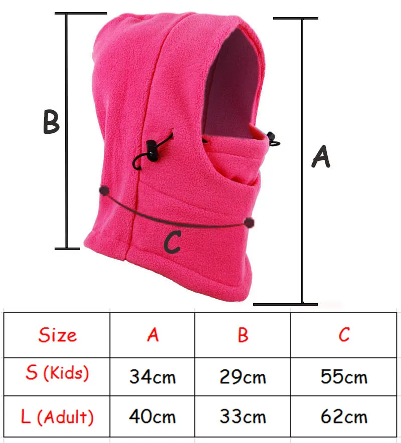 3 в 1 детские зимние шапки обогреватель с защитой от ветра Пылезащитный колпак взрослые термальные флисовые маски для лица для лыж велосипеда мотоцикла шеи грелка головной убор