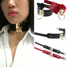 Горячее предложение модный сексуальный женский готический панк широкий из искусственной кожи О кольцевой Ошейник Колье Ожерелье