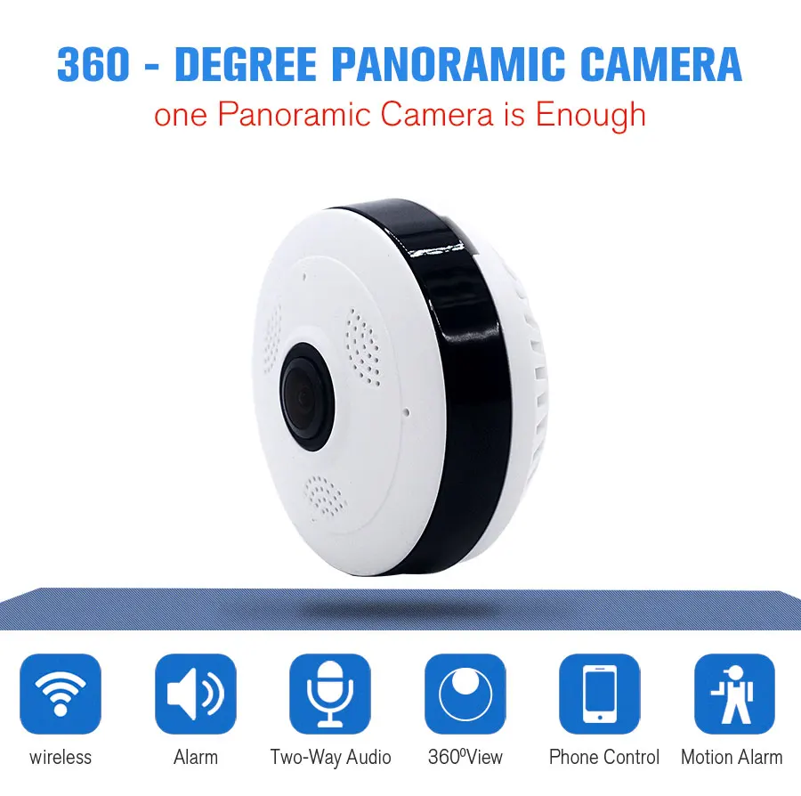 

VR Panoramic HD 960P Camera Wireless IP Camera Wifi Home Surveillance System Wi-Fi Camera 360 Degree Mini Security Camera