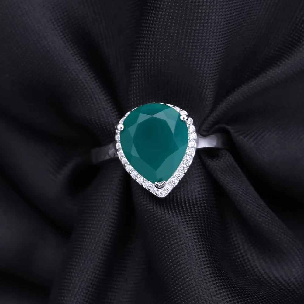 Женское кольцо из серебра 925 пробы с зеленым агатом|fine jewelry|gemstone jewelryjewelry engagement ring |