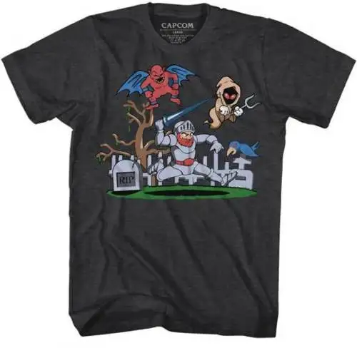 

Ghost And Goblins Arthur In The Graveyard Capcom Video Game Adult T Shirt