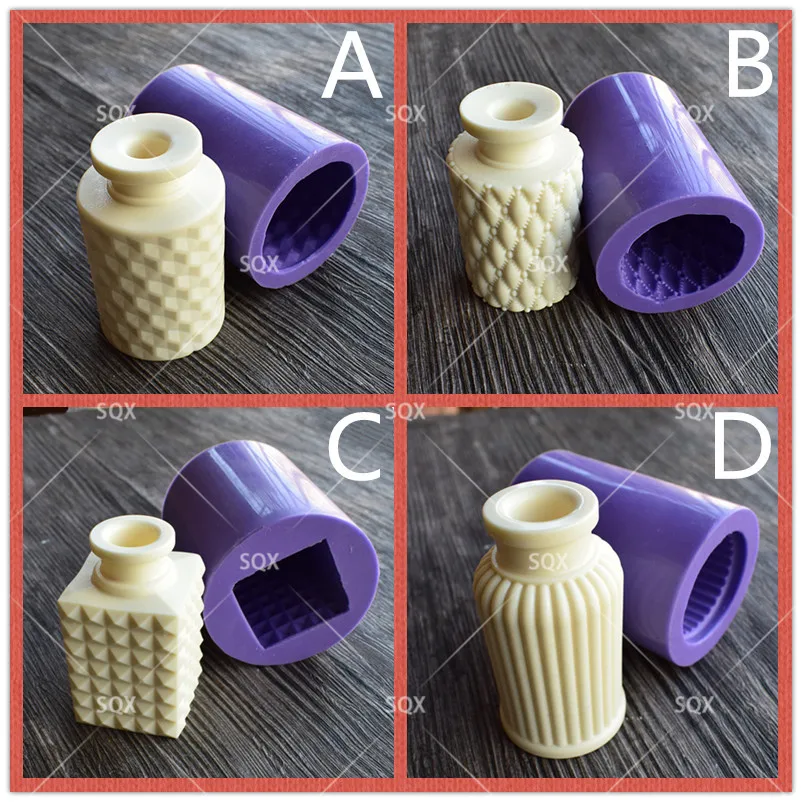 Download 4 Different Perfumes Bottle Silicone Mold Handmade Soap Mold Gypsum Candle Chocolate Bottle Mold ...