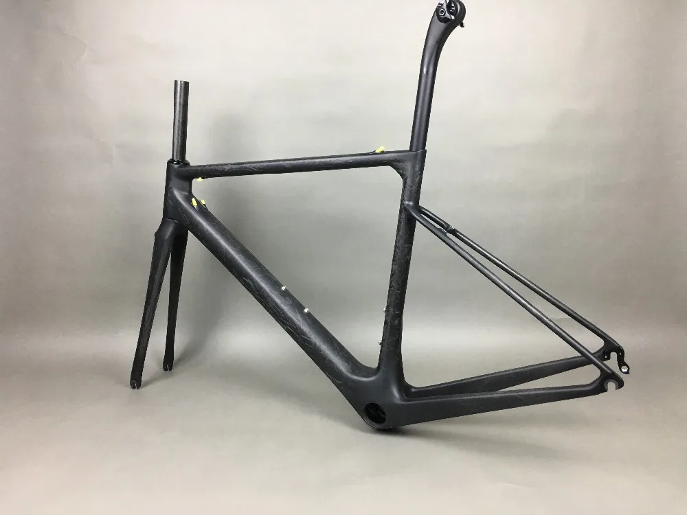 Clearance 2019 new arrival direct mount brake T1100 full matte nice marble weaves carbon road frame:frameset+fork+seatpost+headset+clmap 36