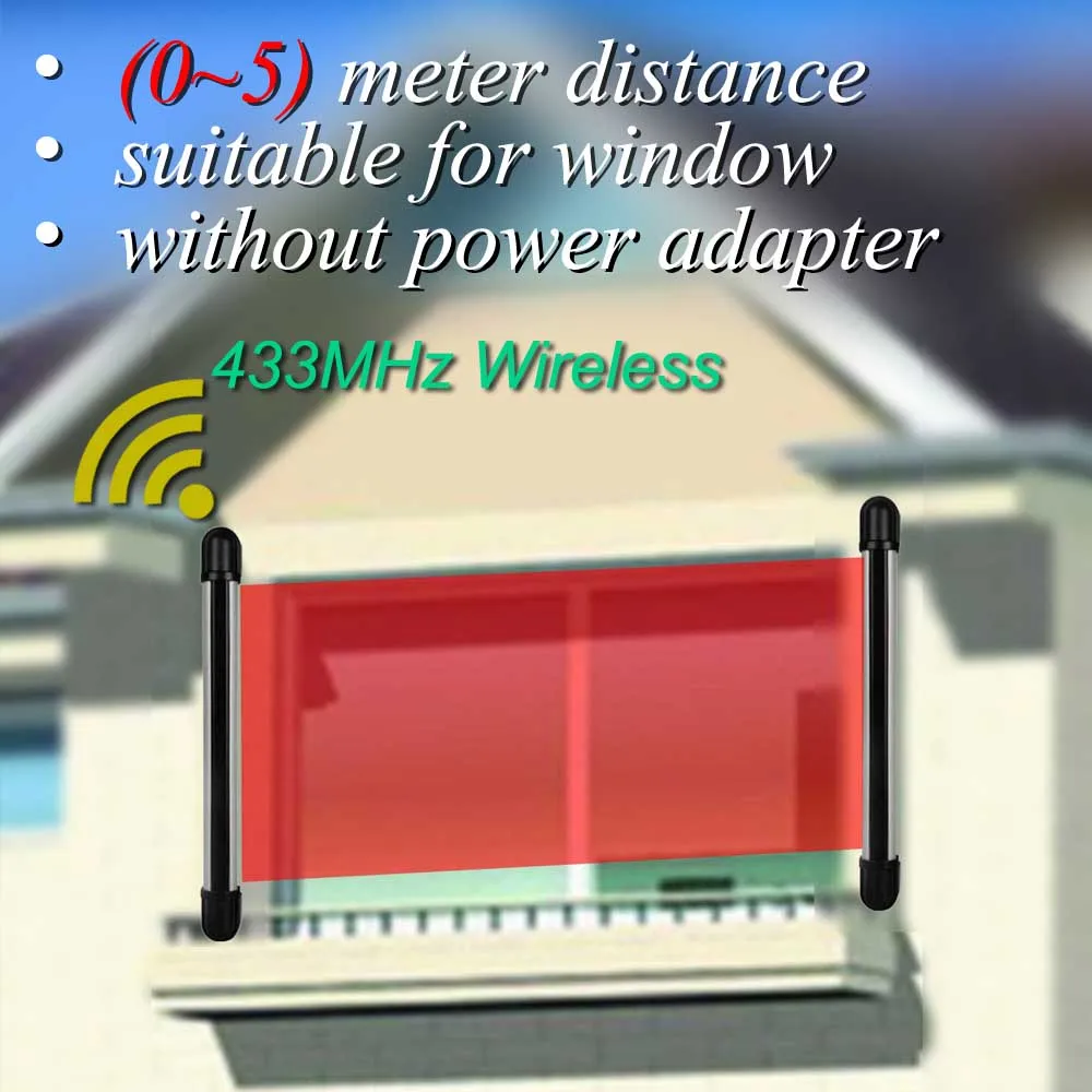 433 МГц беспроводной и проводной детектор луча Открытый водонепроницаемый и Молниеносная защита для дома Охранная Wi-Fi/GSM сигнализация