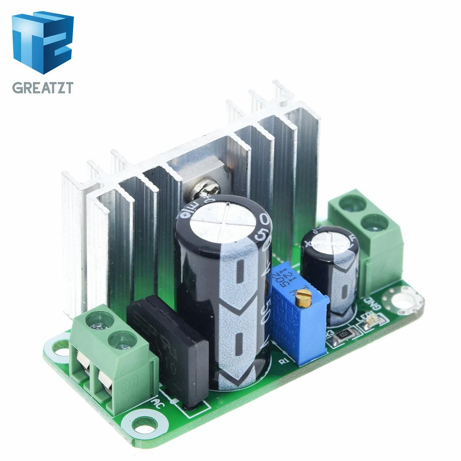 

LM317T DC-DC Adjustable Converter Buck Step Down Circuit Board Module Linear Regulator Power Supply with rectifier filter