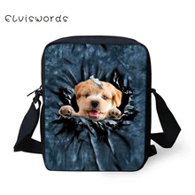 ELVISWORDS Women Messenger Bags 3D Cute Cat Shoulder Bag Handbags Cowboy Messenger Bags Children Crossbody Bag for Girls forudesigns soy luna girl messenger crossbody bag princess children handbags tv show shoulder bags custom made bandolera hombre
