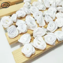 HL 100 قطعة اليدوية الأبيض شريط وردي الزهور الزفاف الديكور Crafts بها بنفسك الحرف الملابس الاكسسوارات الخياطة يزين 15 مللي متر A665