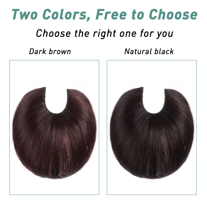  U Part Hair Extension Toupee Straight Hair Synthetic Material Hair Hand-made Natural Black Top Hair