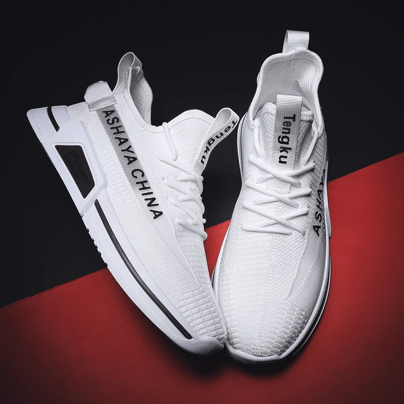 Новые мужские спортивные туфли кроссовки Flyknit спортивная обувь для бега дышащие