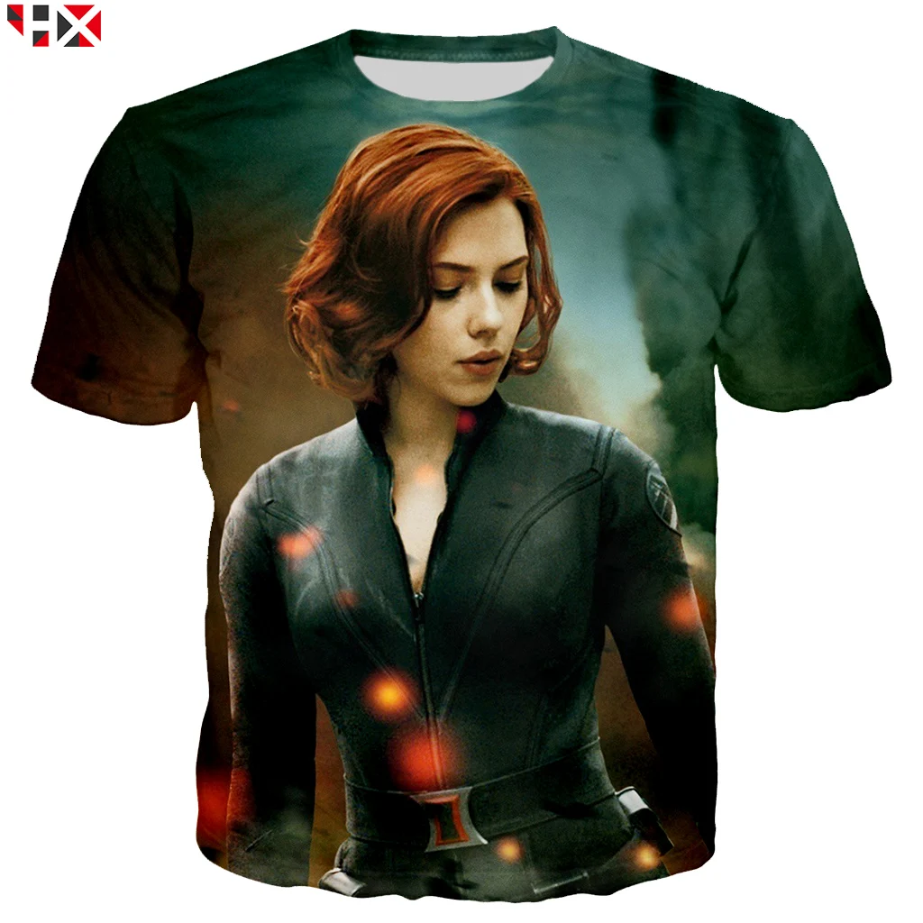 

2019 New 3D Print Avengers Endgame T Shirt Black Widow Men T Shirt Unisex Harajuku Style Streetwear Summer Sale Tops X221